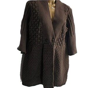 Carlson taupe duster cardigan size L NWTS